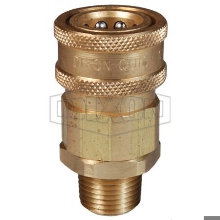 Dixon 3/8 in H-STYLE CPLR, 3/8 MNPTF, BRASS 3VM3-B